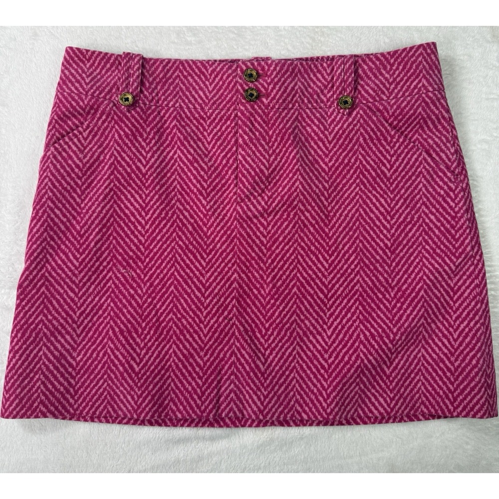 Lilly Pulitzer Pink Herringbone Mini Skirt Size 4 G4822